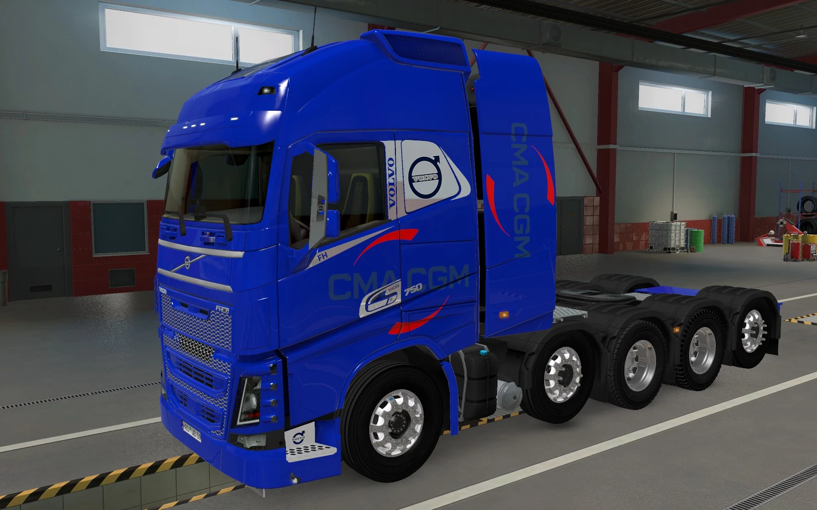 SKIN VOLVO FH16 2012 8X4 CMA CGM BLUE 1 42 Modhub Us