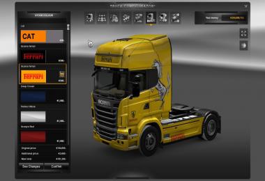 Scania Ferrari Yellow + Black Skins