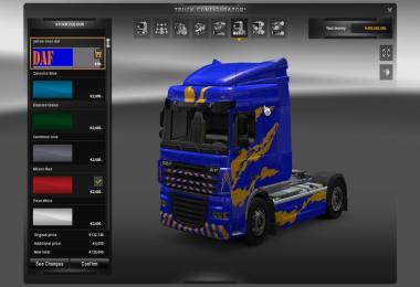 DAF XF Blue/Yellow Skin