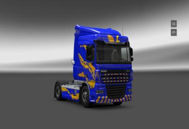 DAF XF Blue/Yellow Skin