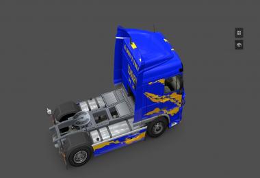 DAF XF Blue/Yellow Skin