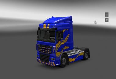 DAF XF Blue/Yellow Skin