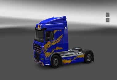 DAF XF Blue/Yellow Skin