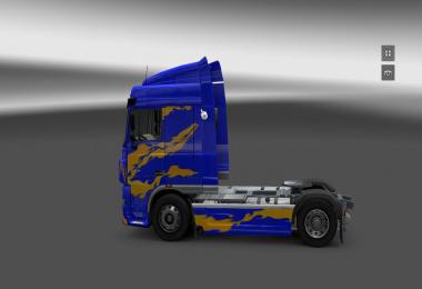 DAF XF Blue/Yellow Skin