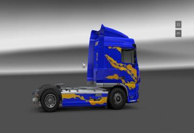 DAF XF Blue/Yellow Skin