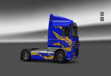 DAF XF Blue/Yellow Skin