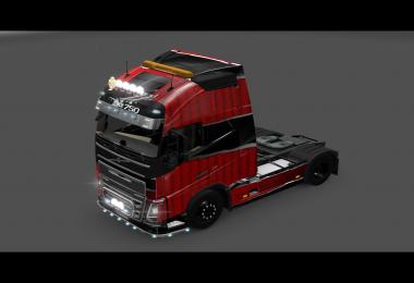 Volvo FH2012 Skin piel rojo negro