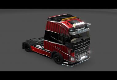 Volvo FH2012 Skin piel rojo negro