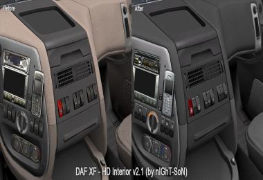 DAF XF - HD Interior v2.1 - Gray/Creme