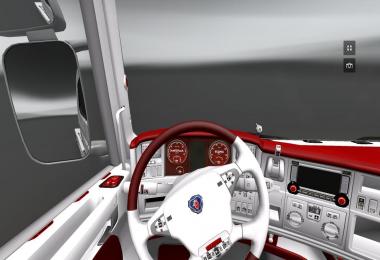Scania R Red-White Interior