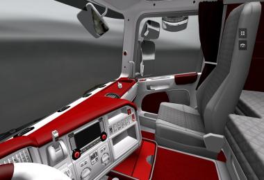Scania R Red-White Interior