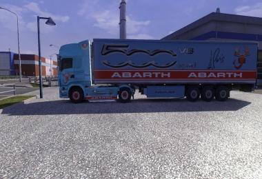 Skin Scania R 500 abarth + skin trailer 500 abart + sound
