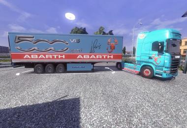 Skin Scania R 500 abarth + skin trailer 500 abart + sound