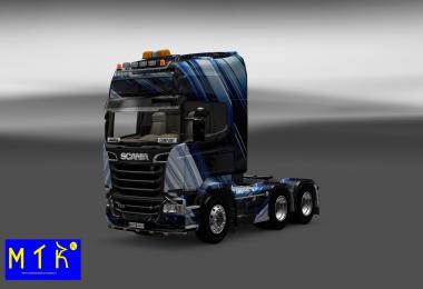 Skin Scania Streamline Blue Stripes