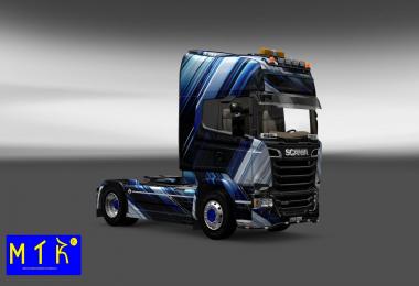 Skin Scania Streamline Blue Stripes