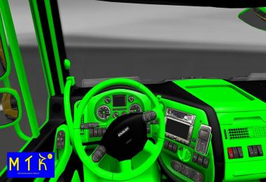 Interior DAF XF Black & Green