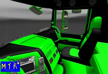 Interior DAF XF Black & Green