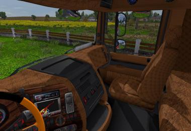 Daf XF leather, wood, carbon interior v2.0