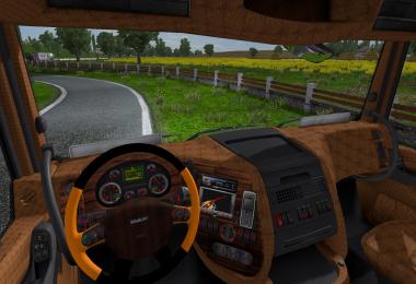 Daf XF leather, wood, carbon interior v2.0