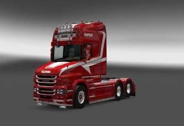 Scania T Red & White Skin