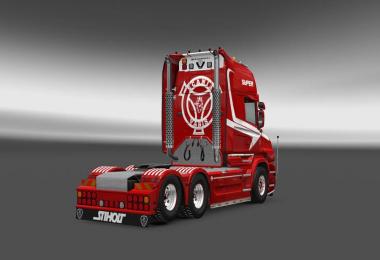 Scania T Red & White Skin