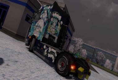 Snow Miku 2015 For DAF XF Euro 6 Skin Pack