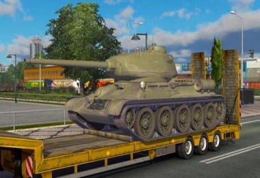 Trailer with a T-34-85 tank 1.14.2