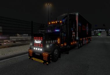 Peterbilt 389 U.S.A Metallic Paint Job and Trailer Chereau standalone