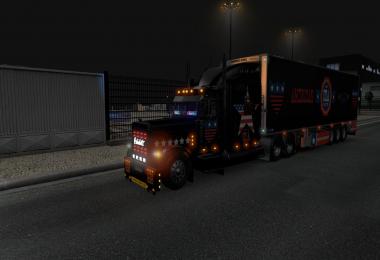 Peterbilt 389 U.S.A Metallic Paint Job and Trailer Chereau standalone