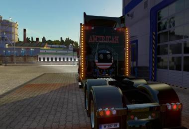 Peterbilt 389 U.S.A Metallic Paint Job and Trailer Chereau standalone