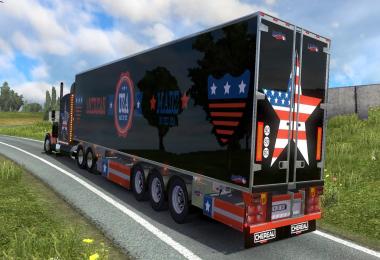 Peterbilt 389 U.S.A Metallic Paint Job and Trailer Chereau standalone