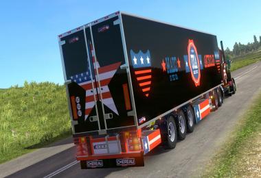 Peterbilt 389 U.S.A Metallic Paint Job and Trailer Chereau standalone