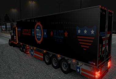 Peterbilt 389 U.S.A Metallic Paint Job and Trailer Chereau standalone