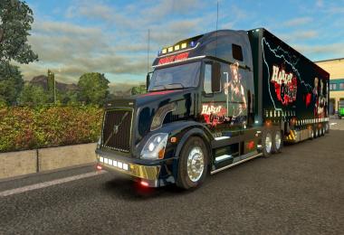 Volvo VNL 670 Harley Quinn Skin Jumbo + Trailer