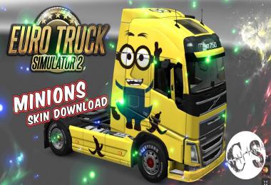 Volvo FH 2012 and 2013 (ohaha) Minion Skin + Trailer