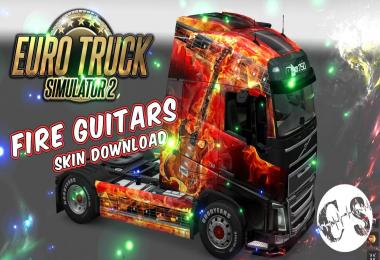 Volvo FH 2012 Fire Guitars Skin + Trailer