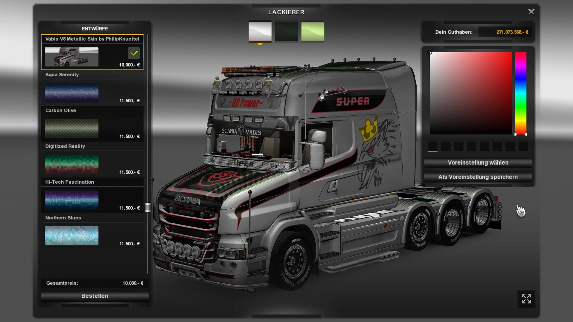 Scania T Exc Longline Vabis V Metallic Skin By Philipknuettel V Modhub Us