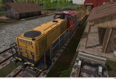 Diesel locomotive with freight cars v1.0