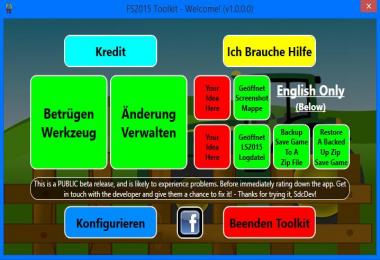 FS 2015 Toolkit Incl. Cheat Tool V1.1.1.0