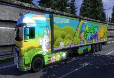 JNR-SNR Easter Skin for DAF Euro 6 + Trailer