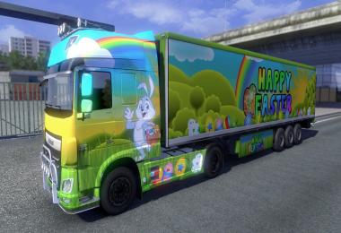 JNR-SNR Easter Skin for DAF Euro 6 + Trailer