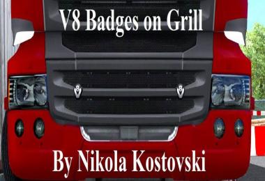 V8 Bagdes on Grill