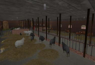 Cow and sheep barn with a thatched roof v1.0