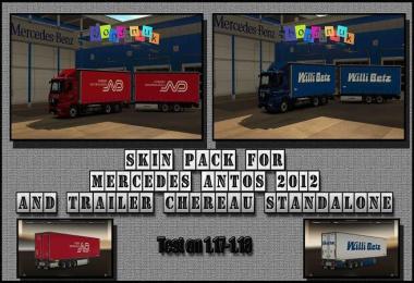 Mercedes Antos 2012 Companies Skin Pack and Chereau Trailers v1