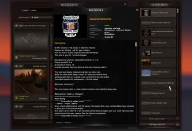 Bennekeben's Advanced Camera mod V2.0 ets2 v1.19