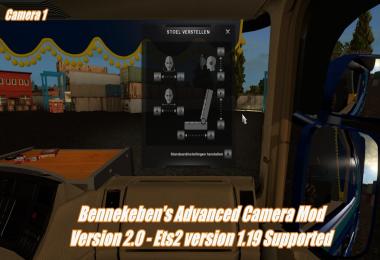 Bennekeben's Advanced Camera mod V2.0 ets2 v1.19