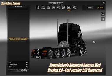 Bennekeben's Advanced Camera mod V2.0 ets2 v1.19