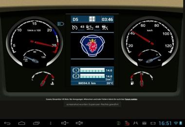 Scania Streamline V8 Dashboard v0.3.0 Beta