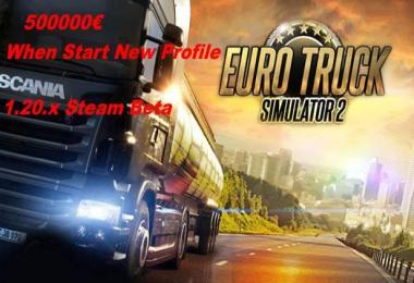 500000 Money At Start New Game for 1.20 Steam Beta