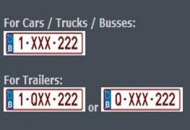 Belgian Realistic License Plates v1.0